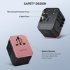 image:imageEPICKA 45W Universal Travel Adapter PDampQC 1AC4USBC1USBA  Travel Plug Adapter for EUUSUKAUS Fast Charging for MultiDevice Not A Voltage Converter TA105S45W5USB3 USBC Rose Gold