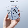 image:imageEPICKA 45W Universal Travel Adapter PDampQC 1AC4USBC1USBA  Travel Plug Adapter for EUUSUKAUS Fast Charging for MultiDevice Not A Voltage Converter TA105S45W5USB3 USBC Blue