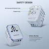 image:imageEPICKA 45W Universal Travel Adapter PDampQC 1AC4USBC1USBA  Travel Plug Adapter for EUUSUKAUS Fast Charging for MultiDevice Not A Voltage Converter TA105S45W5USB3 USBC Blue