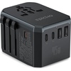 image:imageEPICKA 45W Universal Travel Adapter PDampQC 1AC4USBC1USBA  Travel Plug Adapter for EUUSUKAUS Fast Charging for MultiDevice Not A Voltage Converter TA105S45W5USB3 USBC Black