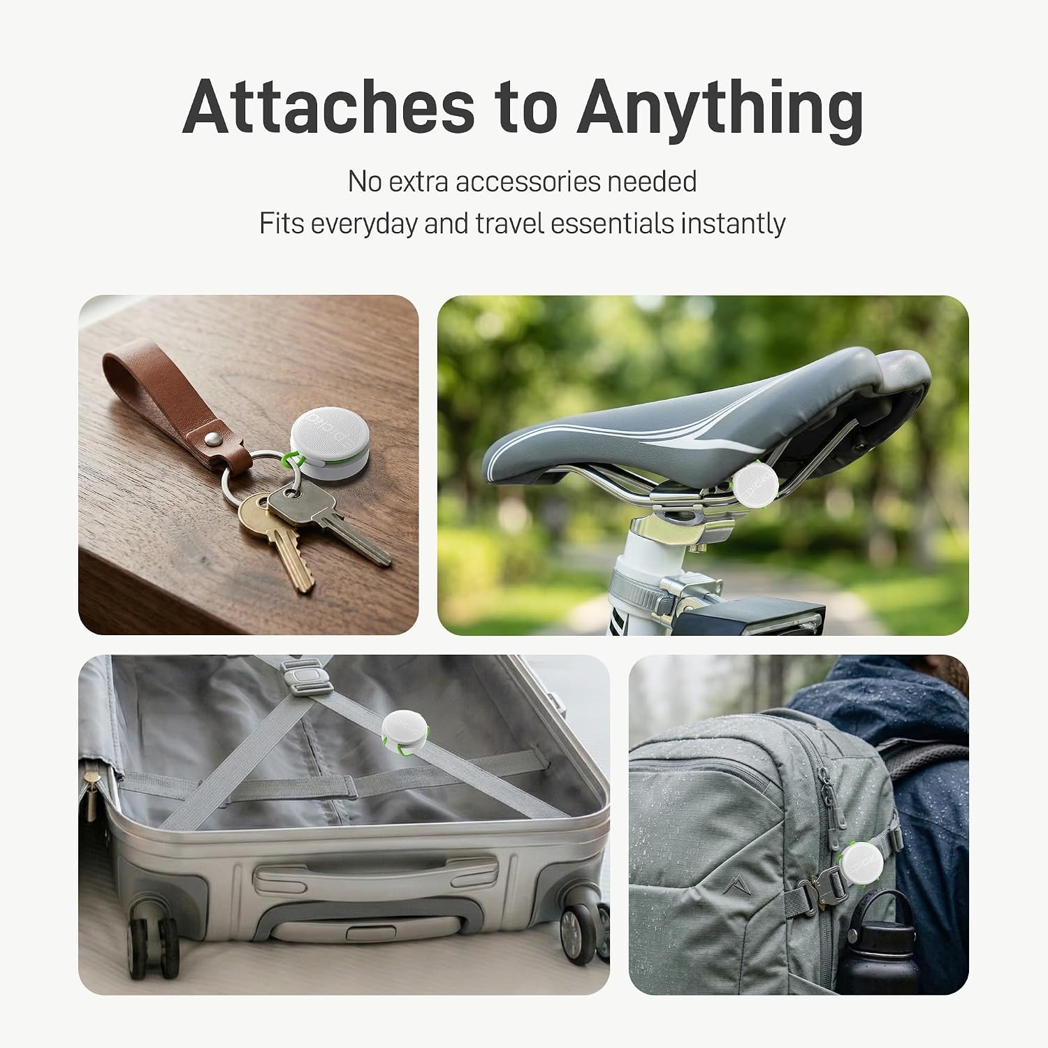 image:imageEpicka Tracker Tags with Adjustable Strap 2Year Battery 2 Pack Black  Works with Apple Find My iOS Only IP67 Waterproof NFCEnabled Item Finder for Keys Luggage Bikes and PetsWhite
