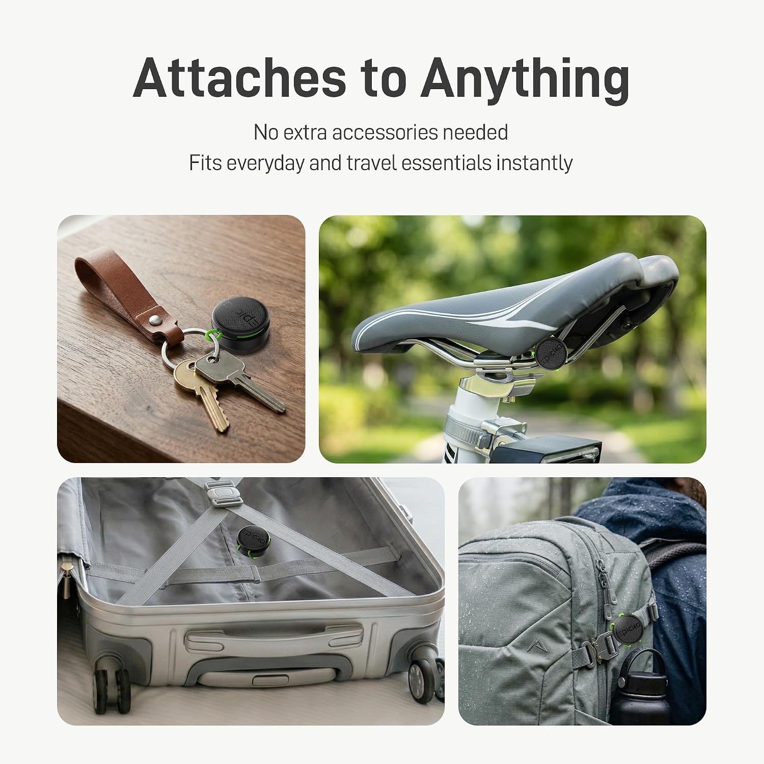 image:imageEpicka Tracker Tags with Adjustable Strap 2Year Battery 2 Pack Black  Works with Apple Find My iOS Only IP67 Waterproof NFCEnabled Item Finder for Keys Luggage Bikes and PetsBlack