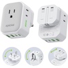 image:imageEPICKA Thailand Travel Plug Adapter Foldable amp Detachable Type O Thailand VisaPlug 8in1 International Power Adapter with 4 USB Ports 2 USBC PD 20W Cruise Approved US to Thailand White2 Packs Type Gfor England