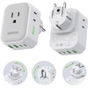 image:imageEPICKA Thailand Travel Plug Adapter Foldable amp Detachable Type O Thailand VisaPlug 8in1 International Power Adapter with 4 USB Ports 2 USBC PD 20W Cruise Approved US to Thailand White2 Packs Type EFfor GeramanFrance