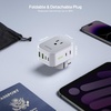 image:imageEPICKA Thailand Travel Plug Adapter Foldable amp Detachable Type O Thailand VisaPlug 8in1 International Power Adapter with 4 USB Ports 2 USBC PD 20W Cruise Approved US to Thailand White2 Packs Type EFfor GeramanFrance