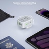 image:imageEPICKA Thailand Travel Plug Adapter Foldable amp Detachable Type O Thailand VisaPlug 8in1 International Power Adapter with 4 USB Ports 2 USBC PD 20W Cruise Approved US to Thailand White2 Packs Type Gfor England