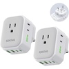 image:imageEPICKA Thailand Travel Plug Adapter Foldable amp Detachable Type O Thailand VisaPlug 8in1 International Power Adapter with 4 USB Ports 2 USBC PD 20W Cruise Approved US to Thailand White2 Packs Type Gfor England