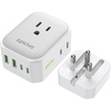 image:imageEPICKA Thailand Travel Plug Adapter Foldable amp Detachable Type O Thailand VisaPlug 8in1 International Power Adapter with 4 USB Ports 2 USBC PD 20W Cruise Approved US to Thailand WhiteType Ofor Thailand