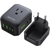 image:imageEPICKA Thailand Travel Plug Adapter Foldable amp Detachable Type O Thailand VisaPlug 8in1 International Power Adapter with 4 USB Ports 2 USBC PD 20W Cruise Approved US to Thailand WhiteType Cfor most EuropeBlack