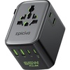 image:imageEpicka Pulse Duo 45W Universal Travel Adapter PDQC 30 2AC2USBC2USBA  International Power Adapter for EUUSUKAU FastCharging for MultiDevice Use BlackPulse Duo 65W Black