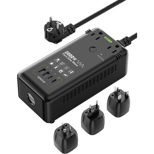 image:imageEPICKA 2000W Pure Sine Wave Voltage Converter 220V to 110V  Universal Travel Plug Adapter for EUUKAUJP 20W PD Fast Charging 2AC2USBA2USBC BlackBlack