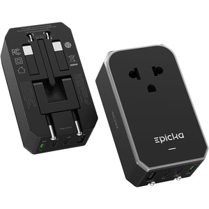 image:imageEPICKA Air 40W Universal Travel Adapter PDampQC with 1AC3USBC1USBA  Slim amp Compact Size Plug Adapter For US EU UK AU Supports Fast Charging for MultiDevice Not A Voltage Converter WhiteBlack