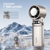image:imageEPICKA Portable Handheld Fan with Ice Cooler  25H Runtime Rechargeable 6800mAh Personal Turbo Fan with Power Bank 0100 Speed Gifts for Women Summer Travel Essentials Titanium